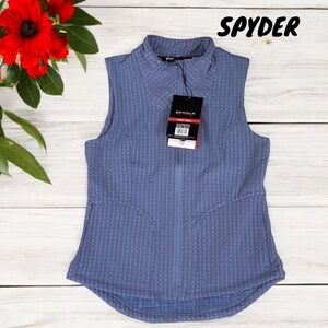 SPYDER ACTIVE NEW WITH TAGS ZIP UP WOMENS VEST SMALL WARMING TECH FLEECE BLUE
